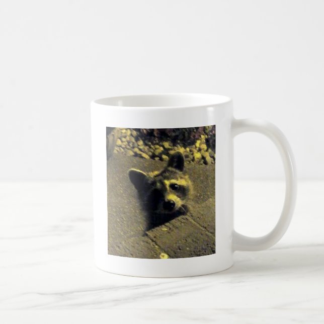 Waschbär ~ Gesicht eines Engels Kaffeetasse (Rechts)