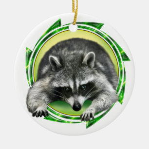 Waschbär-Gesicht Keramik Ornament