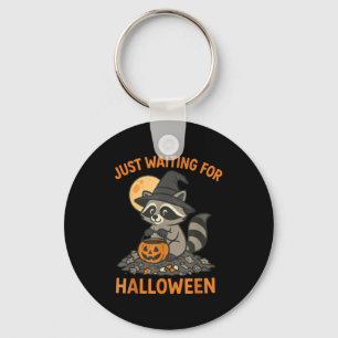 Waschbär-Hexenhut-Kürbis-Halloween-Süßigkeiten ode Schlüsselanhänger