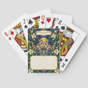 Waschbär-Hochzeitsgästebuch-Unterschriften-Deck Spielkarten