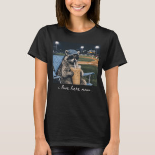 Waschbär-Ich-wohne-jetzt-hier-Shirt Waschbär trink T-Shirt