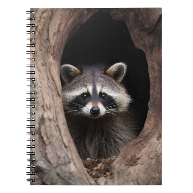 Waschbär in Baummulde  Notizblock (Vorderseite)