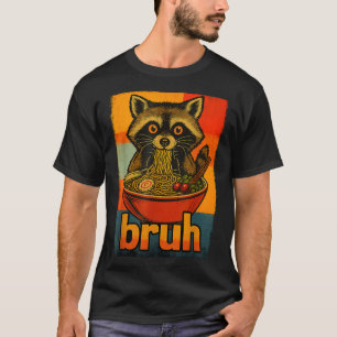 Waschbär isst japanische Ramen-Nudeln Männer Fraue T-Shirt