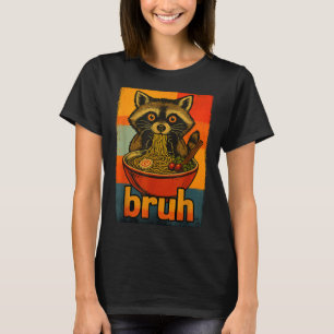 Waschbär isst japanische Ramen-Nudeln Männer Fraue T-Shirt