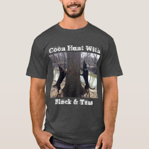 Waschbär-Jagd mit Schwarzem u. bräunt T - Shirt