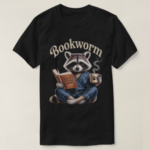 Waschbär-Kaffeebuchliebhaber Bücherwurm liest Bü T-Shirt