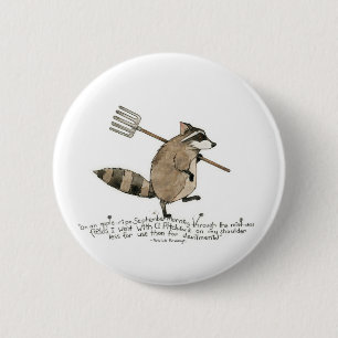 Waschbär-Knopf Button
