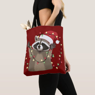 Waschbär-Liebhaber Weihnachtsleuchten Tier Santa H Tasche