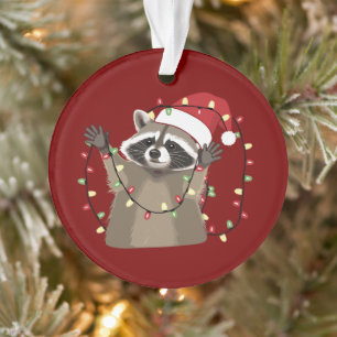 Waschbär-Liebhaber Weihnachtslichter Tier Santa Hu Ornament