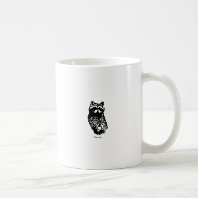 Waschbär-Linie Kunst-Logo Kaffeetasse (Rechts)