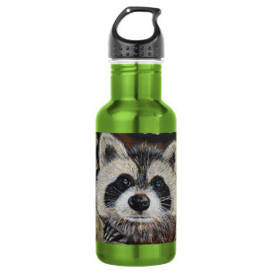 Waschbär-Malerei Edelstahlflasche