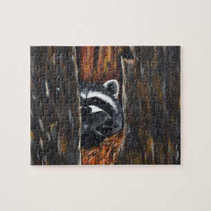 Waschbär-Mama-und-Baby-Malerei