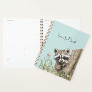 Waschbär mit Blume Planer