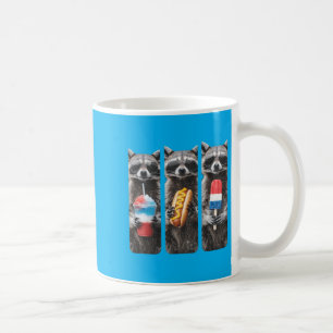 Waschbär mit Sonnenbrille Slushie Hot Dog und Eis  Kaffeetasse