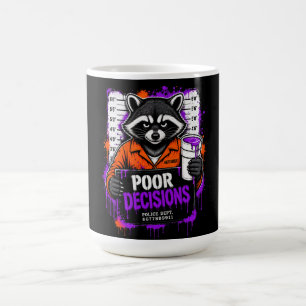 Waschbär-Mugshot im Streetwear-Design für schlecht Kaffeetasse