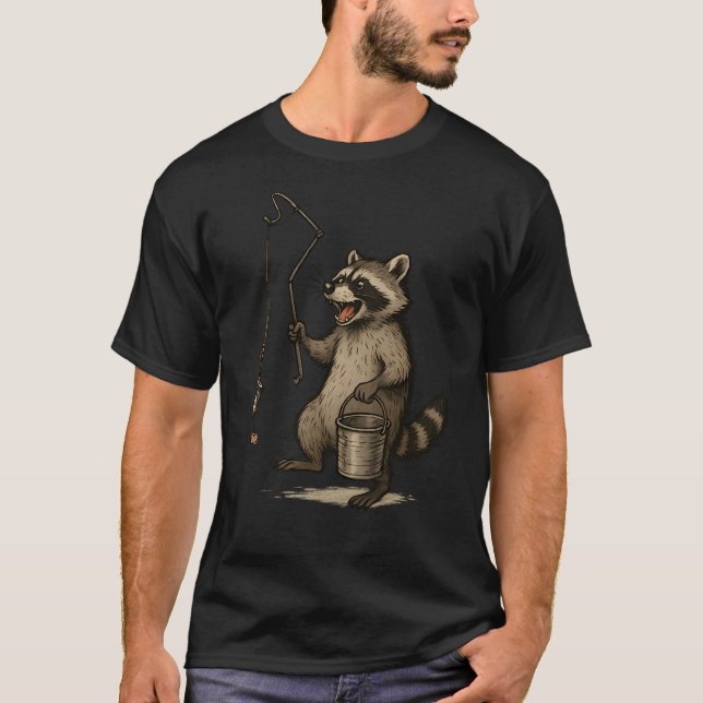 Waschbär-Müll-Fischer T-Shirt (Vorderseite)