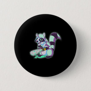 Waschbär-Müll-Panda-gruseliger-Vaporwave-80er-Tier Button