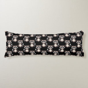Waschbär-Muster-Design Schwarz Seitenschläferkissen