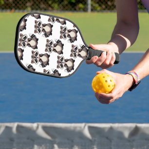 Waschbär-Musterdesign Weiß Pickleball Schläger