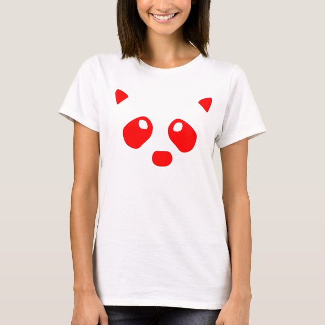 Waschbär mustert Rot T-Shirt (Vorderseite)