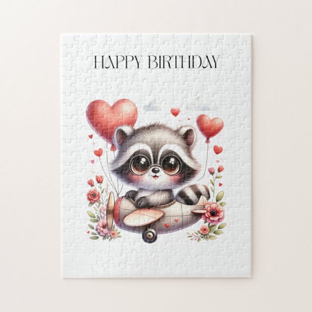 Waschbär-Pilot Geburtstag (Vertikal)