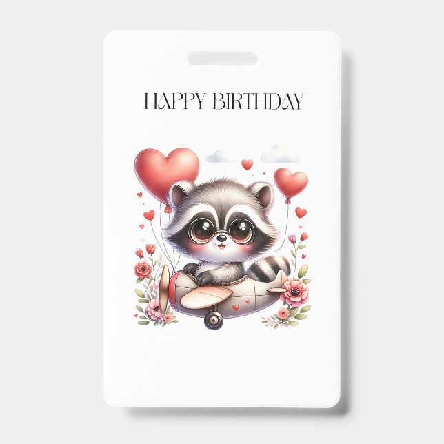 Waschbär-Pilot-Geburtstag Ausweis (Vorderseite)