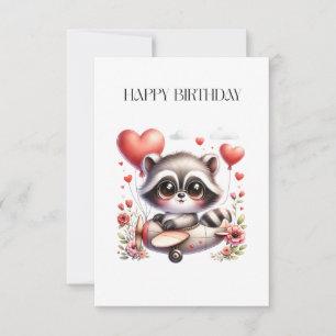 Waschbär-Pilot-Geburtstag Dankeskarte