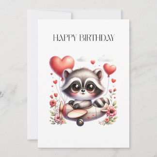 Waschbär-Pilot-Geburtstag Einladung