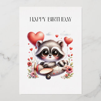Waschbär-Pilot Geburtstag Folieneinladung