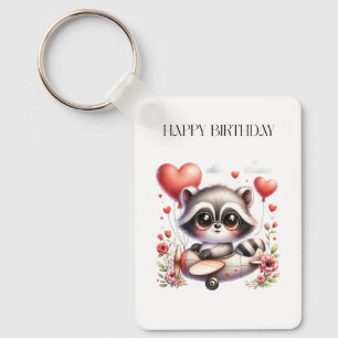 Waschbär-Pilot-Geburtstag Schlüsselanhänger