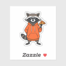 Waschbär-Pizza-Aufkleber – Süßer Cartoon-Scrapbook