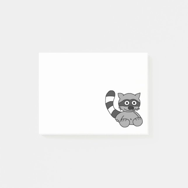 Waschbär Post-it Klebezettel (Vorderseite)
