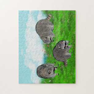 Waschbär-Puzzlespiel