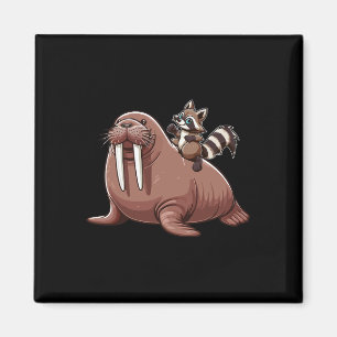 Waschbär-Reit-Walross-Kostüm Meerestielliebhaber K Magnet