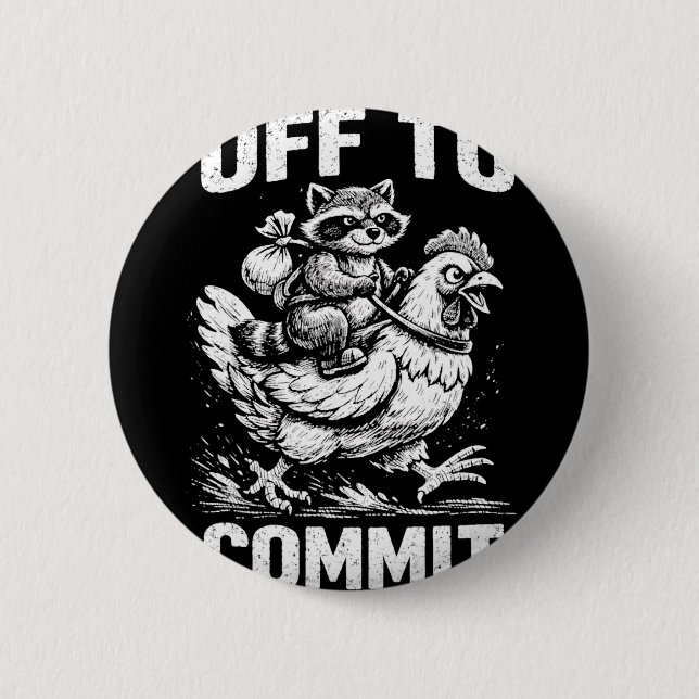 Waschbär reitet auf Huhn, um Softwareentwickler zu Button (Vorderseite)