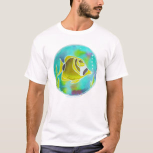 Waschbär-Schmetterlings-Fisch-Batik-Kunst T-Shirt