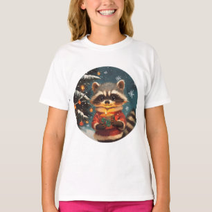 Waschbär Schnee Weihnachtslieder T-Shirt
