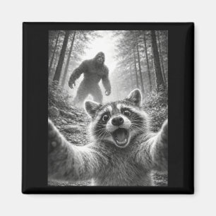 Waschbär Selfie mit Bigfoot Sasquatch Lustig Magnet
