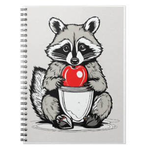Waschbär-Snack: Einfache Linienillustration Notizblock