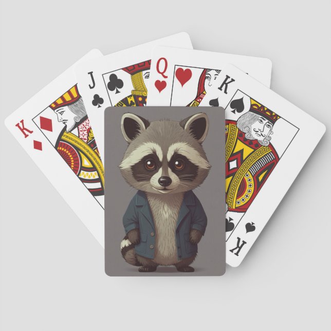 Waschbär Spielkarten (Rückseite)