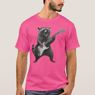 Waschbär spielt Gitarre Rock And Roll Gitarrist Wa T-Shirt