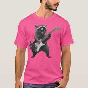 Waschbär spielt Gitarre Rock And Roll Gitarrist Wa T-Shirt