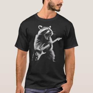 Waschbär spielt Gitarre Rock And Roll Rockstar T-Shirt