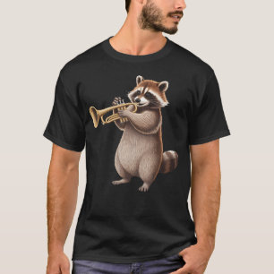 Waschbär spielt Trompete Lustige Trompete Band Was T-Shirt