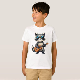 Waschbär spielt Ukulele-Gitarre Lustiges süßes Tie T-Shirt