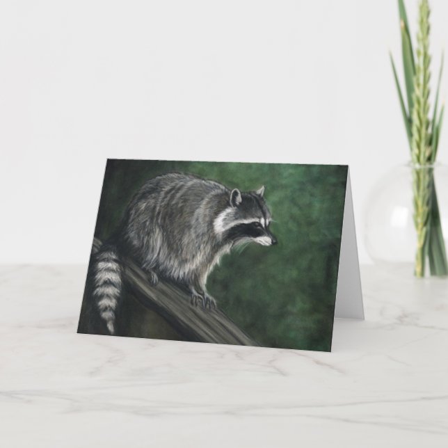 : Waschbär-" Tier-Kunst-Wiedergabe-freier Raum Karte (Vorderseite)
