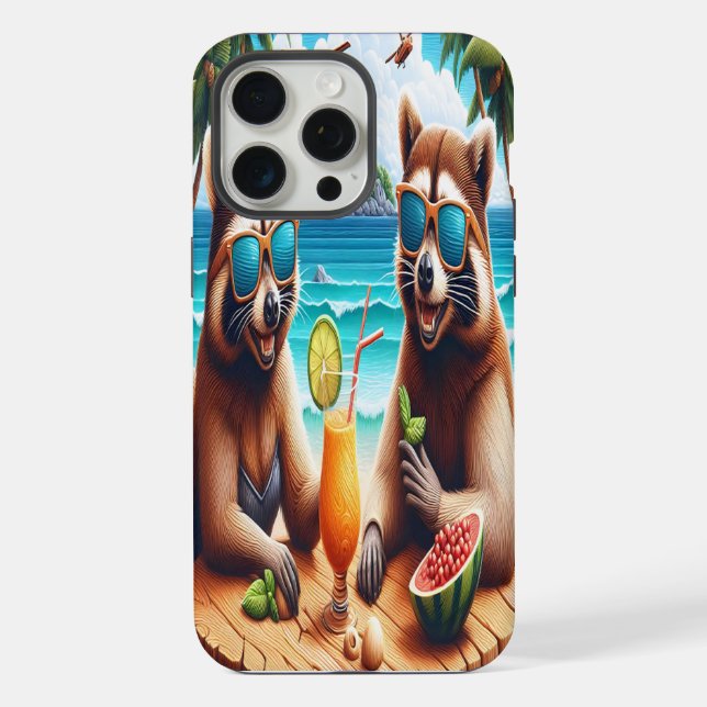 Waschbär-Treffpunkt iPhone 15 Pro Max Hülle (Rückseite)