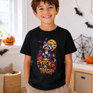Waschbär Trick or Trash Vampir Halloween Tri-Blend Shirt