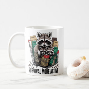 Waschbär-Überlebensmodus-aktiver Becher - Lustige  Kaffeetasse
