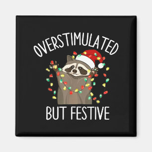 Waschbär überstimuliert, aber festlich Weihnachten Magnet